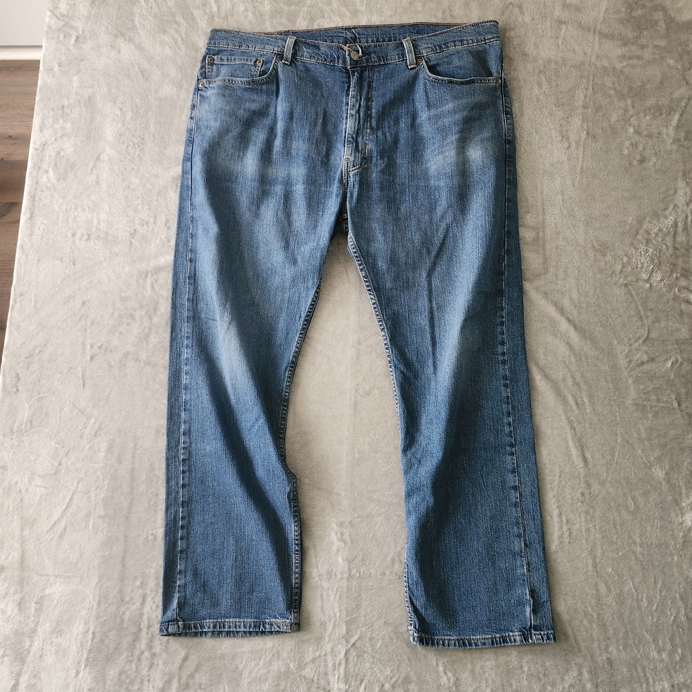 Levis 505 Red Tab Denim Blue Jeans Straight Fit Mens 40X30 Made In Egypt